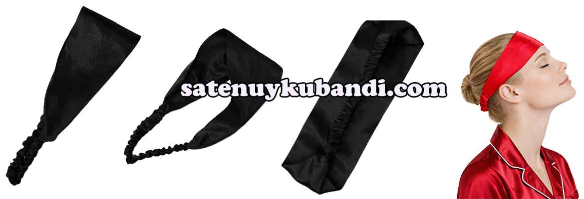 siyah saten saç bandı